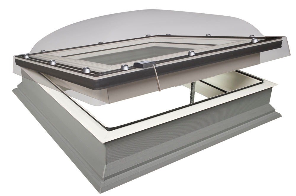 Fakro Electrically Operated P2 Double Glazed Domed Flat Roof Window (DEC-C)