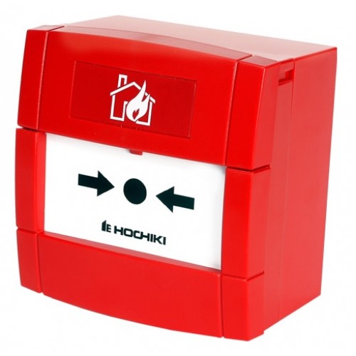 Hochiki Conventional 2 Wire Call Point with red back box